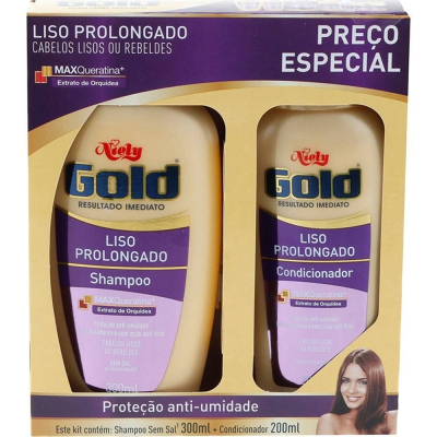 Shampoo+Condicionador Niely Gold 275+175mL Água de Coco