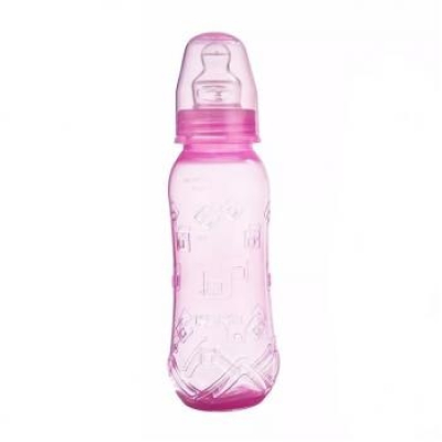 Mamadeira Aquarela 250mL Ortodôntico Silicone 2 Rosa 1467
