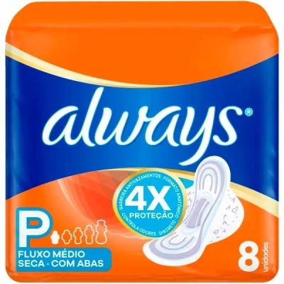 Absorvente Always Super Prot 8 Unidades Abas Seca