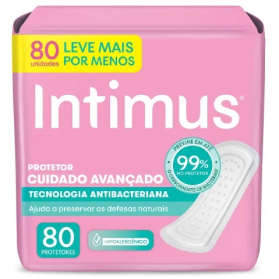 Protetor Diário Intimus 80 Unidades Antibacterianoteriano