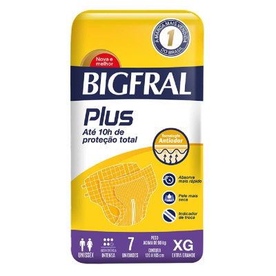 Fralda Bigfral Regular Plus XG 7 Unidades