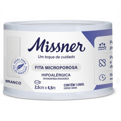 Microporo Missner 2,5cm x 4,5m Branco