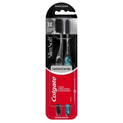 Escova Dental Colgate Slimsoft 2 Unidades Black