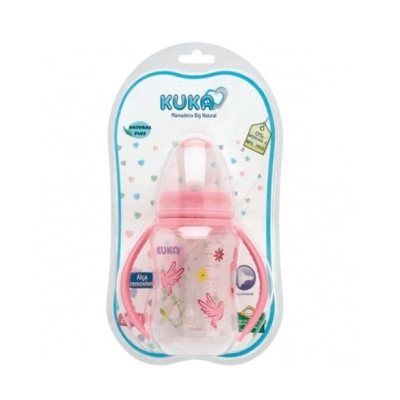 Mamadeira Kuka Big 1582 Ortodôntico Silicone Rosa Alca