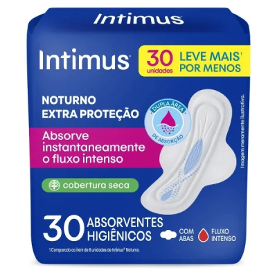 Absorvente Intimus Noturno 30 Unidades Seca