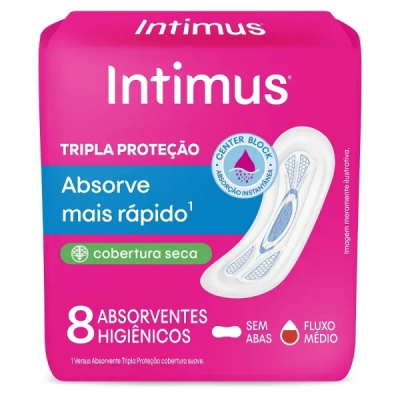 Absorvente Intimus 8 Unidades S/Abas Seca