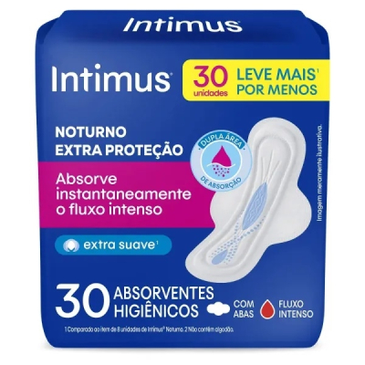 Absorvente Intimus Noturno 30 Unidades Suave