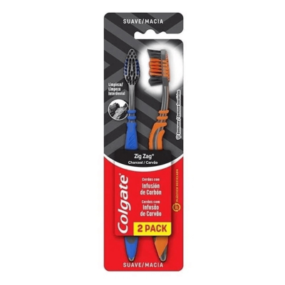 Escova Dental Colgate Zig Zag 2 Unidades Carvão