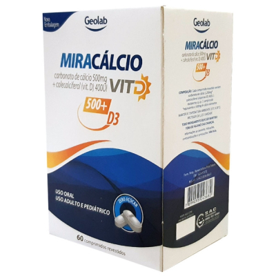 MiraCálcio D 500mg+400UI 60 Comprimidos