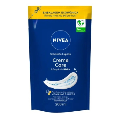 Sabonete Líquido Nivea Refil 200mL Creme Care