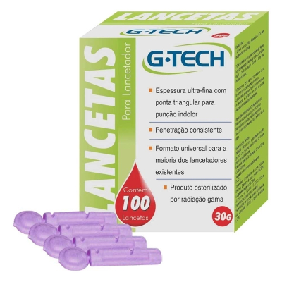 Lancetas G-Tech 100 Unidades 30g