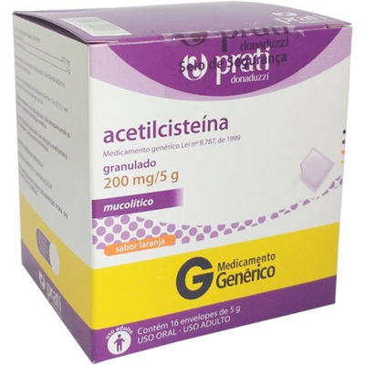 Acetilcisteina 200mg 16 Envelopes 5g