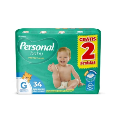Fralda Personal G 34 Unidades Mega