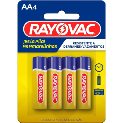 Pilha AA Rayovac 4 Unidades Amarelinha