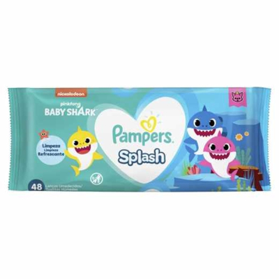 Toalhas Umedecidas Pampers 48 Unidades Splash Baby Shark