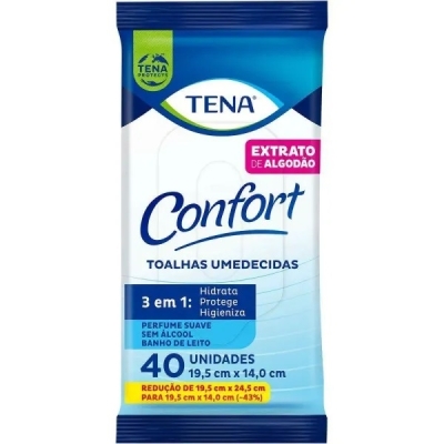 Toalha umed tena confort, 40un camomila/aloe