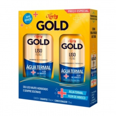 Shampoo+Condicionador Niely Gold 275+175mL Liso Prolong