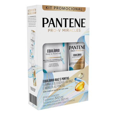 Shampoo+Condicionador Pantene 300+150mL Equilíbrio Raiz Ponta