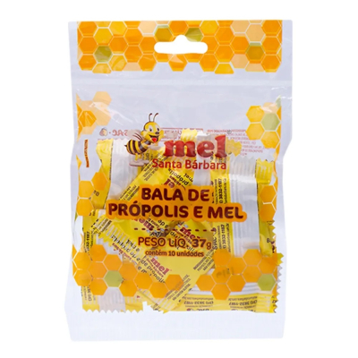 Bala Santa Barbara Própolis Mel 10 Unidades