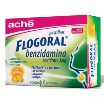 Flogoral 12 Pastilhas Laranja
