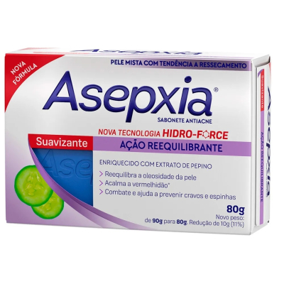 Asepxia Sabonete Suavizante Reequilib 80g