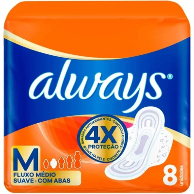 Absorvente Always Maxi Prot 8 Unidades Suave Abas