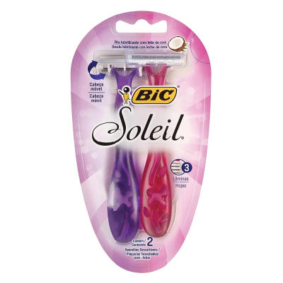 Aparelho de Depilar Bic Soleil 2 Unidades Rosa/Roxo