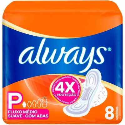 Absorvente Always Super Prot 8 Unidades Abas Suave
