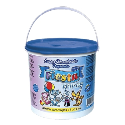 Lenços Umedecidos Fiesta Wipes 450 Unidades Balde Azul