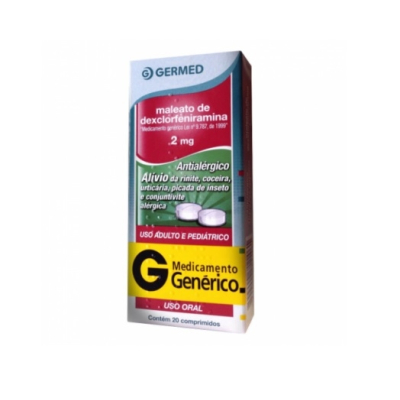 Dexclorfeniramina Maleato 2mg 20 Comprimidos