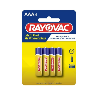 Pilha AAA Rayovac 4 Unidades Amarelinha