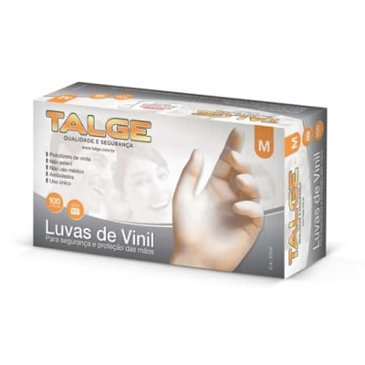 Luva Vinil M 100 Unidades