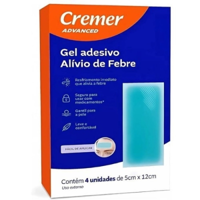 Gel Adesivo Alívio Febre 4 Unidades 5cm X 12Cm