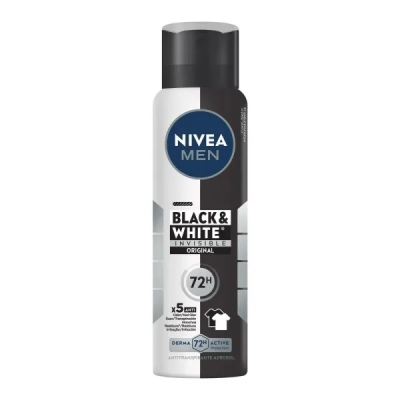 Desodorante Nivea Aerosol Men 150mL Invisible Black White