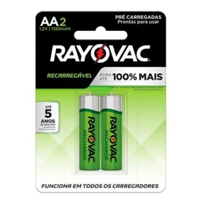 Pilha AAA Rayovac 2 Unidades Recarregável
