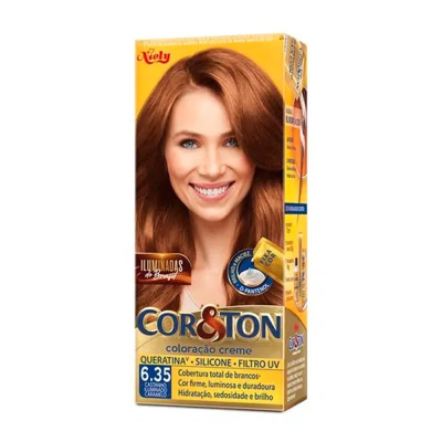 Tintura Cor e Ton 6.35 Castanho Iluminado Caramelo