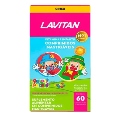 Lavitan Kids 60 Comprimidos Mastigáveis Tutti Frutti