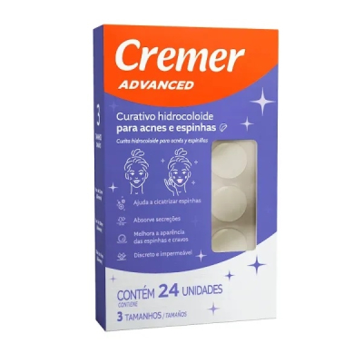 Curativo Hidrocolóide Cremer 24 Unidades Hidrocolóide Acnes e Espinhas