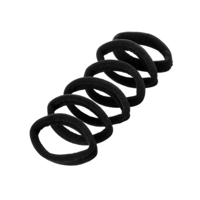 Elastico Cabelo Meia 6 Unidades Preto