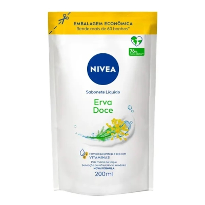 Sabonete Líquido Nivea Refil 200mL Erva Doce